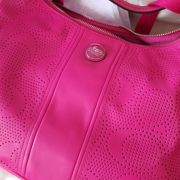 Coach Perforated Convertible Hobo Watermelon - Picture 6 of 7
